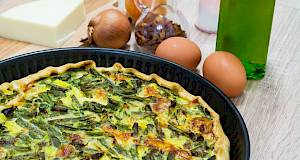 Quiche s mahunama i slaninom